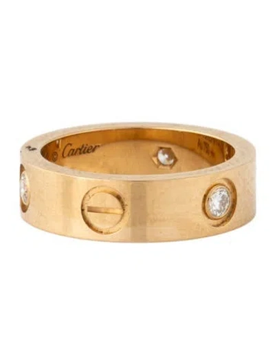 Pre-owned Cartier 3 Diamond Love Ring, Classic Model In Multi