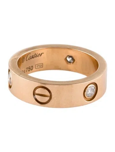 Pre-owned Cartier 3 Diamonds Love Ring, Classic Model In Multi