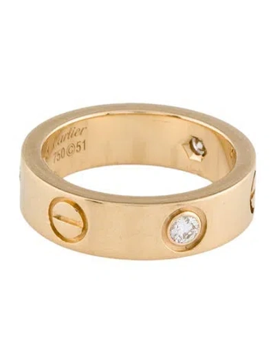 Pre-owned Cartier 3 Diamonds Love Ring, Classic Model In Multi