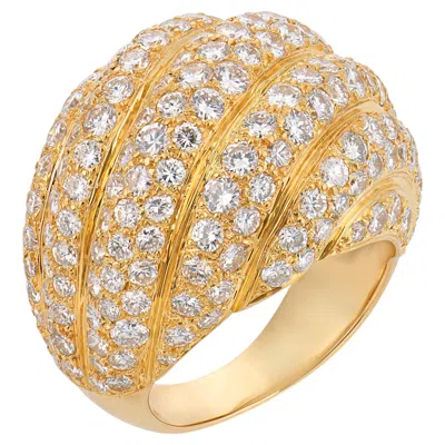 Pre-owned Cartier 5.00 Carat Diamond 18k Yellow Gold Bombé Ring
