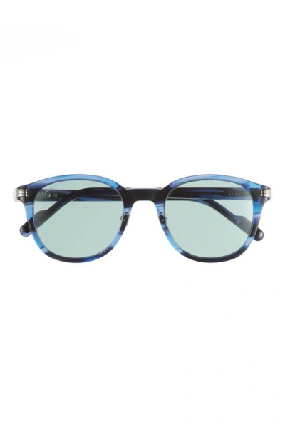 Cartier 51mm Rectangular Sunglasses In Havana Blue