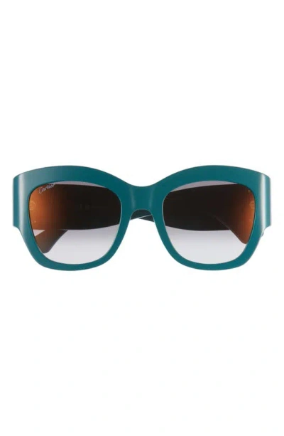 Cartier 52mm Cat Eye Sunglasses In Green