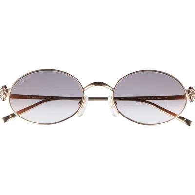 Cartier 52mm Oval Gradient Sunglasses In Black