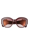 Cartier 53mm Gradient Butterfly Sunglasses In Burgundy