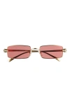 Cartier 54mm Polarized Rectangular Sunglasses In Gold