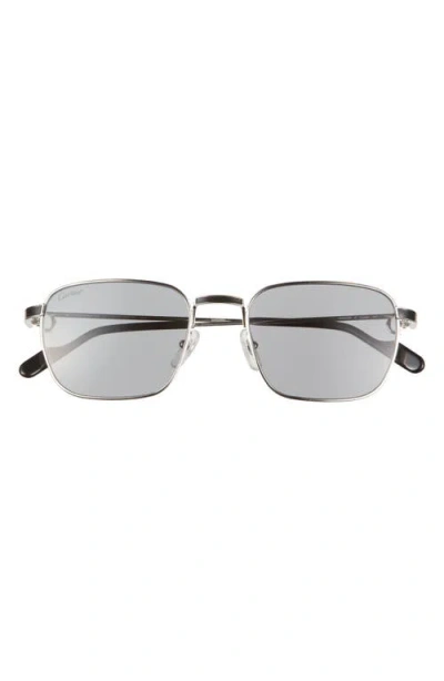 Cartier 54mm Rectangular Sunglasses In Silver