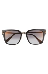 Cartier 55mm Gradient Round Sunglasses In Black