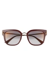 Cartier 55mm Gradient Round Sunglasses In Burgundy
