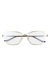 Cartier 55mm Rectangular Optical Glasses In Gold