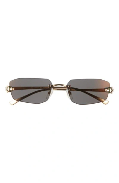 Cartier 56mm Geometric Sunglasses In Gold/brown Gradient