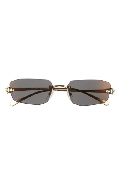 Cartier 56mm Geometric Sunglasses In Gold Grey 1