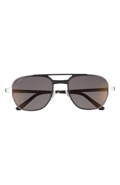 Cartier 56mm Polarized Panthos Sunglasses In Black
