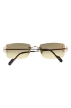 Cartier Signature Square-frame Rimless Gold-tone Sunglasses In Multi
