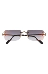 Cartier Men's Ct0550sm Metal Rectangle Sunglasses In Gold-gold-grey