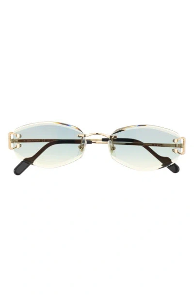 Cartier 57mm Rectangle Polarized Sunglasses In Gold 2