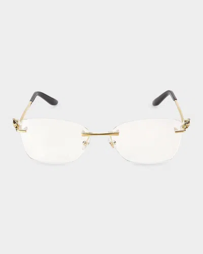 Cartier 57mm Rimless Cat-eye Eyeglasses In Gold