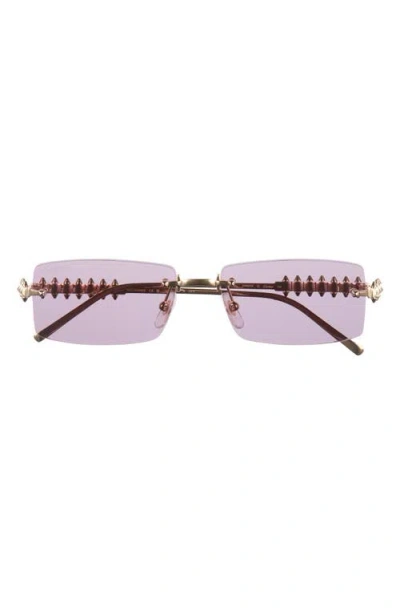 Cartier 57mm Rimless Square Sunglasses In Pink