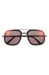 Cartier 58mm Navigator Sunglasses In Brown