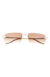 Cartier 58mm Rectangular Sunglasses In Gold
