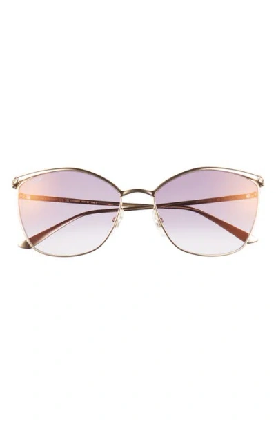 Cartier 59mm Gradient Cat Eye Sunglasses In Gold