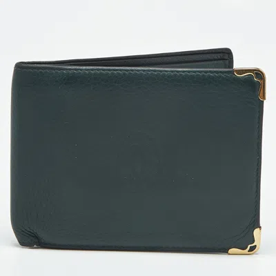 Pre-owned Cartier 6cc Bifold Wallet In Green