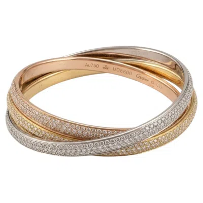 Pre-owned Cartier 9 Carat Diamond Trinity Bangle In 18k Tricolor Gold In Multiple