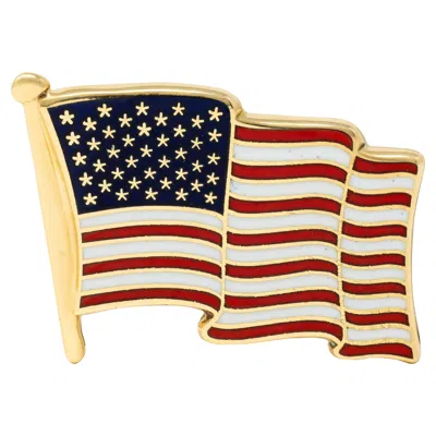 Pre-owned Cartier 9/11 Enamel 18k Yellow Gold Vintage American Flag Memorial Pin Brooch