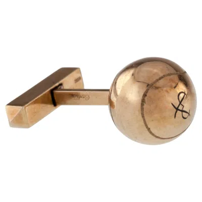 Pre-owned Cartier 9k Single Tennis Ball Cufflink Wimbledon 1964 Prince Phlip Insignia In Multiple