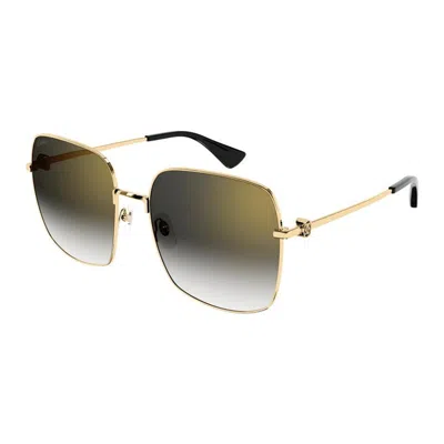 Cartier Acetate Gold Sunglasses In Gold/gray Gradient