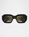 Cartier Acetate Rectangle Sunglasses In Black Colour