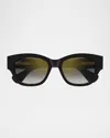Cartier Acetate Rectangle Sunglasses In Black