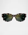 Cartier Acetate Rectangle Sunglasses In Spotted Grey Tortoiseshell Effect Colour