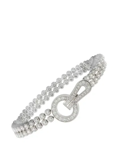 Pre-owned Cartier Agrafe Diamond Bracelet In Silver