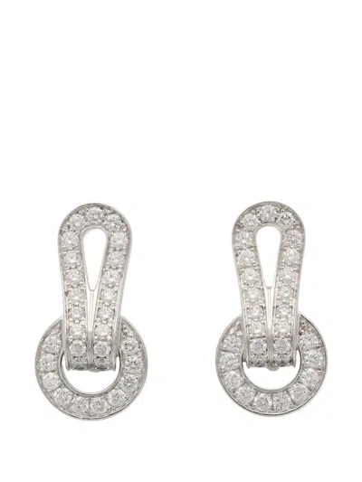 Pre-owned Cartier Agraff Diamond Earrings In Silver