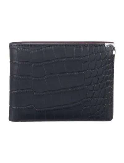 Pre-owned Cartier Alligator Bifold Wallet In Burgundy