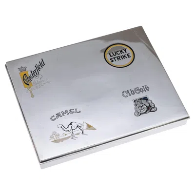 Pre-owned Cartier American Solid Silver And Enamel Cigarette Box, 20th Century