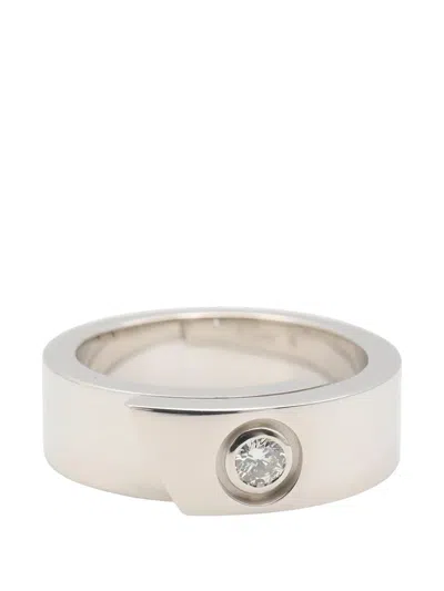 Pre-owned Cartier Anniversary Diamond Ring In Silver