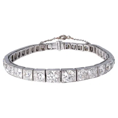 Pre-owned Cartier Antique 1920  12 Carat Diamond Straight Line Tennis Bracelet In Multi