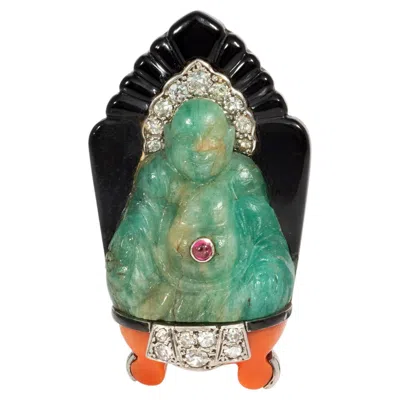 Pre-owned Cartier Art Deco Chinoiserie Brooch In Multiple