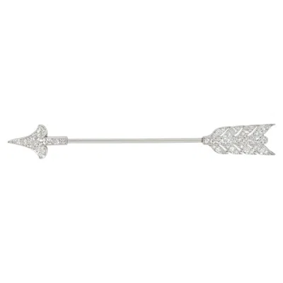 Pre-owned Cartier Art Deco Platinum Diamond Arrow Jabot Brooch, 1925 In Multiple