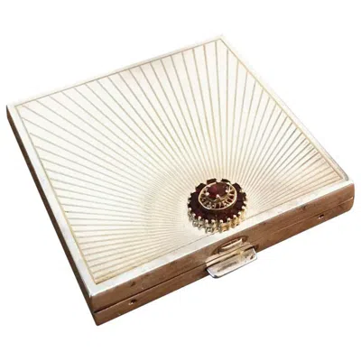 Pre-owned Cartier Art Deco Sterling Silver Compact Case By In Sand
