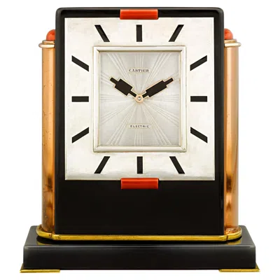 Pre-owned Cartier Art Deco Table Clock In Silver