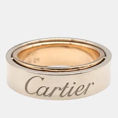 Pre-owned Cartier Astro Love 18k Rose And White Gold Band Ring Eu 51