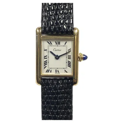 Pre-owned Cartier Audemars Piguet 1970s Yellow Gold Tank Mechanical Mid Size Wrist Watch