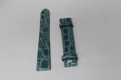 Pre-owned Cartier Authentic  Turquoise Crocodile Watch Strap 16mm - Kd02ab93