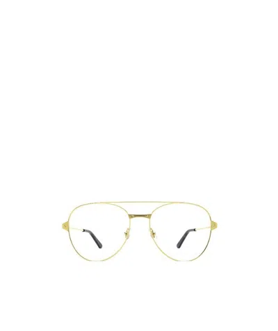 Cartier Aviator Frame Glasses In Gold