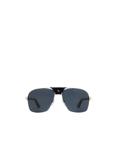 Cartier Aviator Frame Sunglasses In Blue