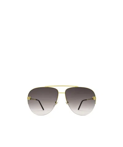 Cartier Aviator Frame Sunglasses In Neutral