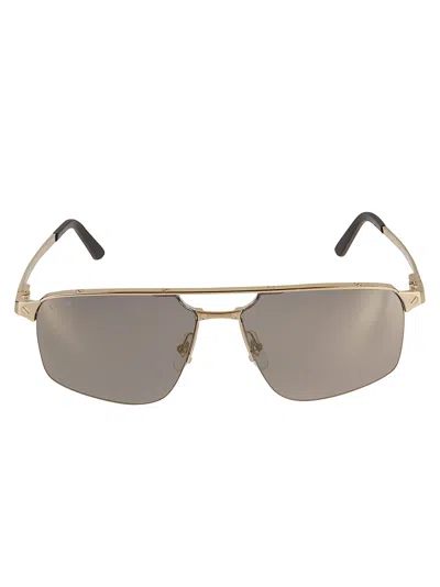 Cartier Aviator Square Sunglasses In Gold/bronze