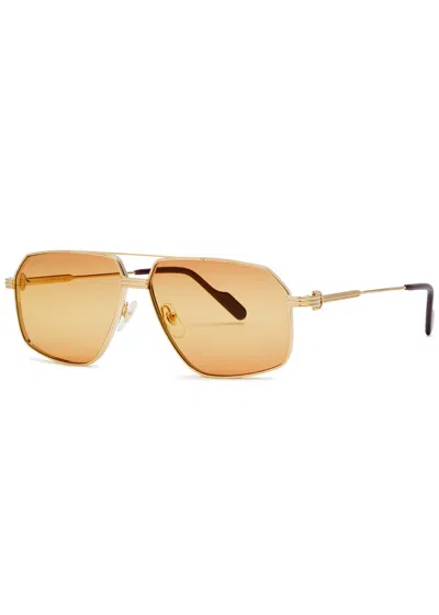 Cartier Aviator-style Sunglasses In Gold